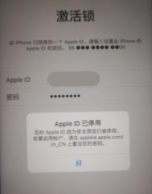 绥中苹果手机维修分享iPhone 12 出现提示“Apple ID 已停用”怎么办 